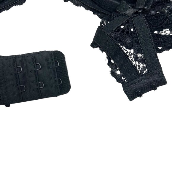 NWOT René Rofé Extreme Push Up Bra Black Lace Convertible Strap 34A - Picture 5 of 12